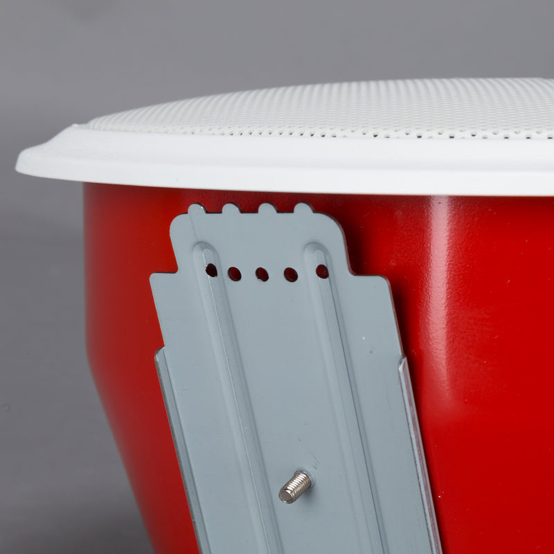 6" Twin-Cone Flush Mounting Ceiling Speaker, White Frame+Grid, 6W, 70-100V. Steel Back-Can Included - EN54-24