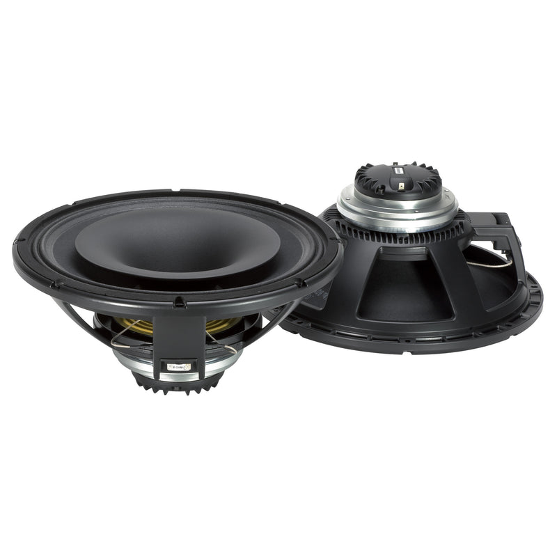 Woofer: 15" Power 450 Watt rms,  900W program. Sensitivity 101 dB. Compression Driver: Exit 1.5" Power 90 Watt rms, 180W program. Sensitivity 110 dB