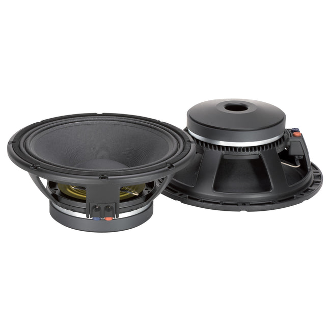 12" Power: 400W rms, 800W prog. Sensitivity: 98 dB Freq. Range 50-3000 Hz