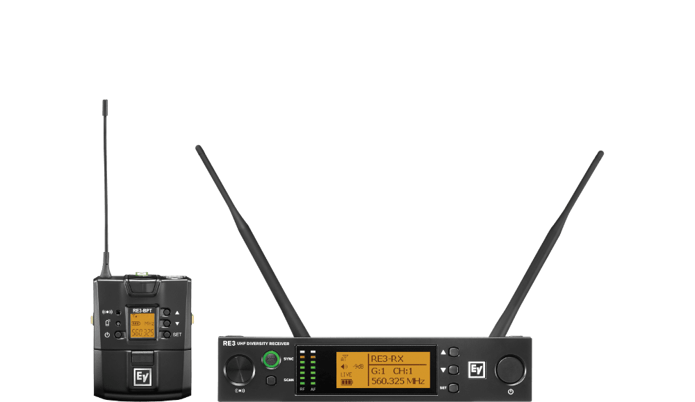 Electro-Voice RE3-BPNID-6M UHF wireless set containing no input device