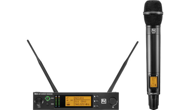 Electro-Voice RE3-ND86-5H UHF wireless set featuring ND86 dynamic supercardioid microphone