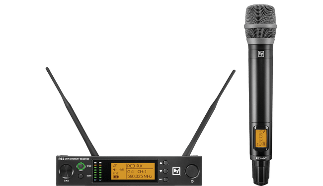 Electro-Voice RE3-RE520-5H UHF wireless set featuring RE520 condenser supercardioid microphone